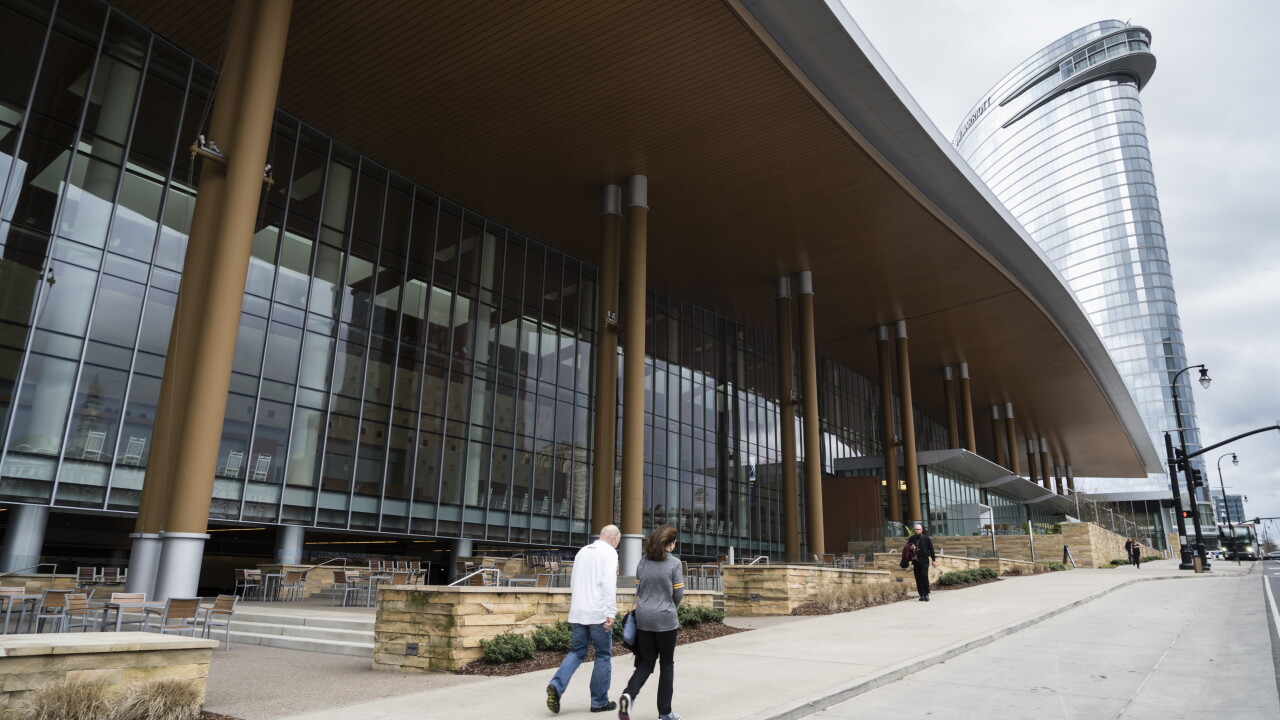 People walking in front of Music City Center, Nashville in 2019