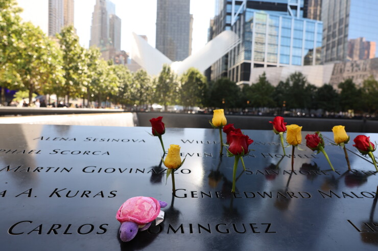 A close-up picture of Sept. 11 memorial in lower Manhattan.