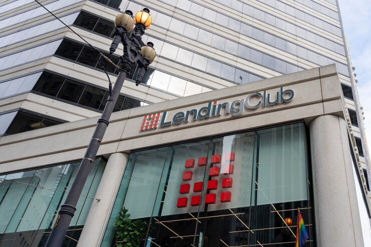 San Francisco, CA, USA - June 6, 2023: LendingClub headquarters on Market St in San Francisco, CA, USA. LendingClub is a financial services company.