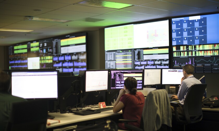 Raymond James' technology command center at its headquarters.
