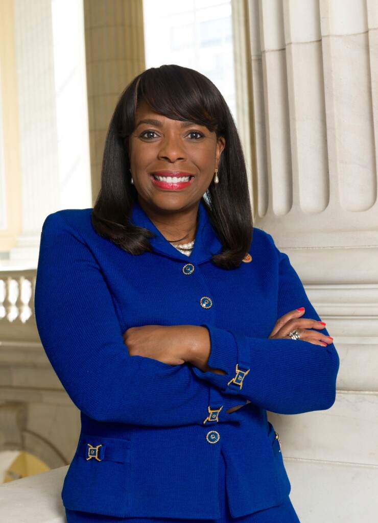 Congresswoman Terri Sewell stands at the U.S. Capitol