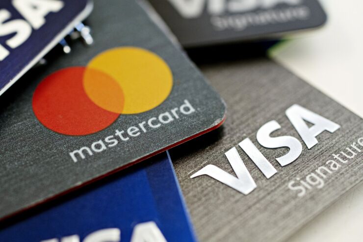Mastercard and Visa cards