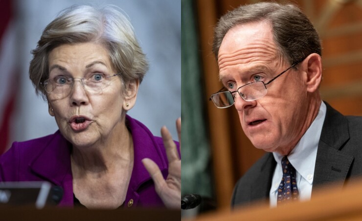 Sen. Elizabeth Warren, D-Mass.; Sen. Pat Toomey, R-Pa.