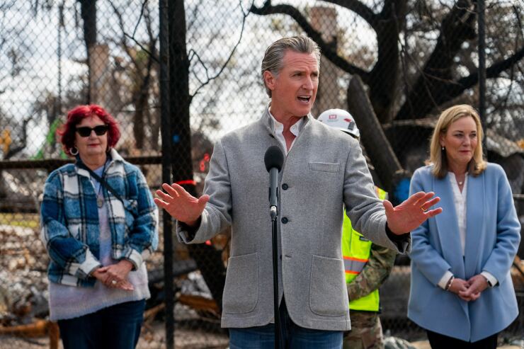 Gavin Newsom addresses media at wildfire site
