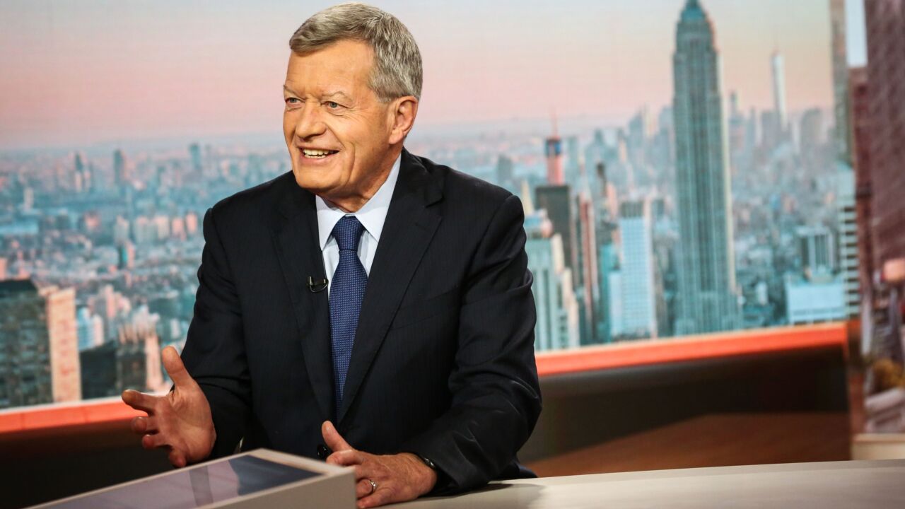 Max Sieben Baucus, former U.S. senator, speaks during a Bloomberg Television interview in New York on Aug. 2, 2017.