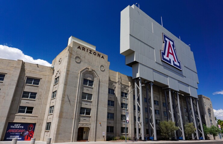 Southern end of Arizona Stadium at the University of Arizona.