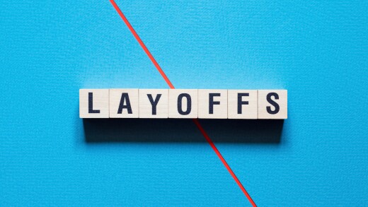 Layoffs word concept on cubes