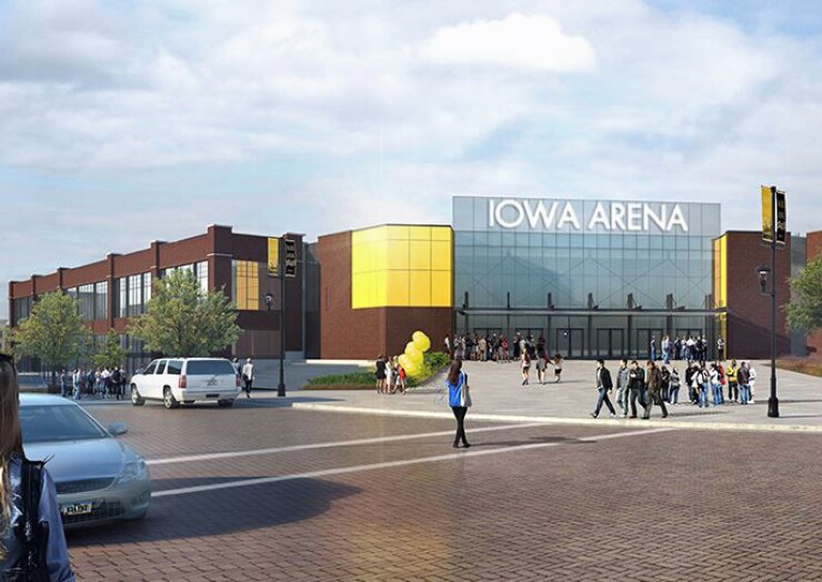 Rendering of sports arena planned in Coralville, Iowa