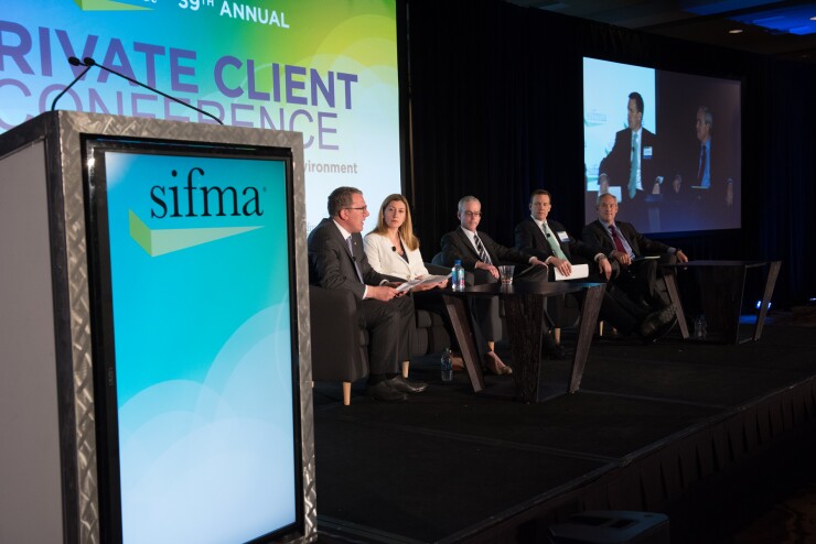 SIFMA private client conference regulatory panel with Ira Hammerman (left) April 2017