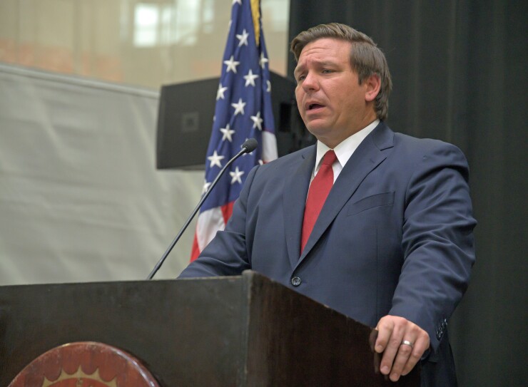 Florida Gov. Ron DeSantis speaking on April 2, 2019