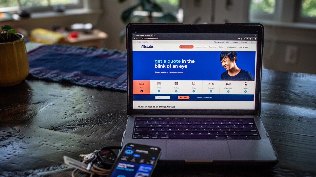 Allstate website on laptop and phone