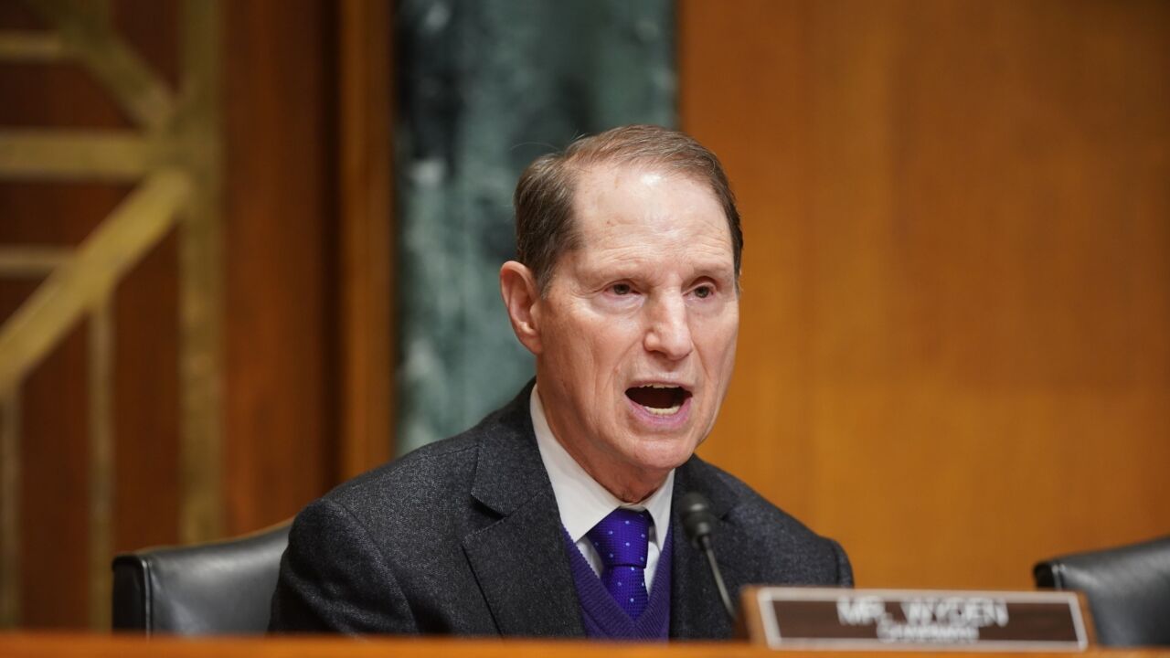 Senator Ron Wyden speaking at a congressional hearing