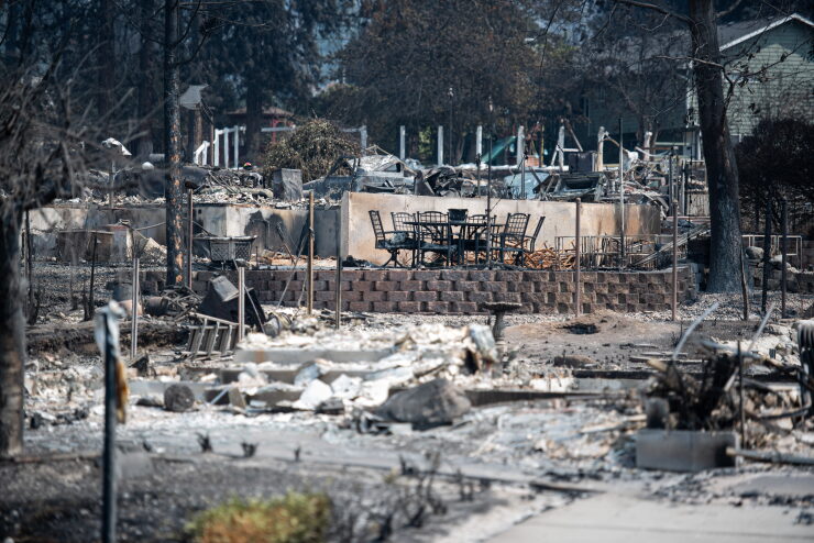 Homes in Spokane, Washington, that were destroyed by wildfire