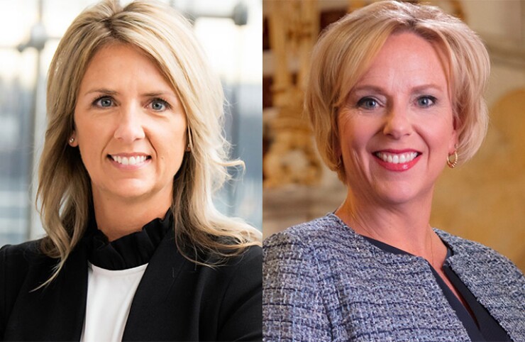 Jennifer Masterson, director of retail lending default at PNC (left); Amy Brady, chief information officer at KeyCorp (right)