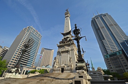 Soldiers and Sailors Monument in downtown Indianapolis.