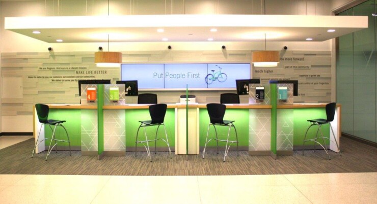 Example of a Regions Bank branch interior.