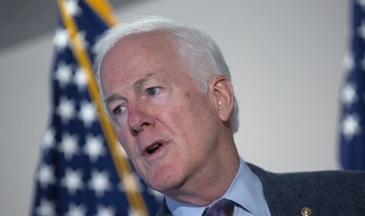 Sen. John Cornyn, R-Texas, urged county leaders to lobby the House for passage of a bill that would allow expanded use of pandemic-relief dollars. The Senate approved the measure in October 2021.