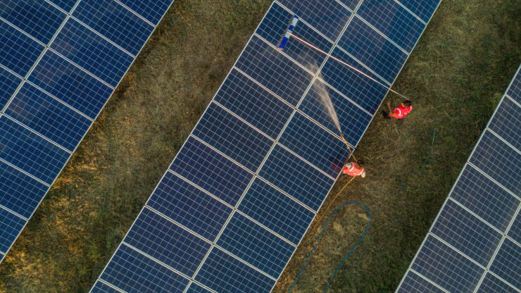 Views at a solar farm in Pavagada