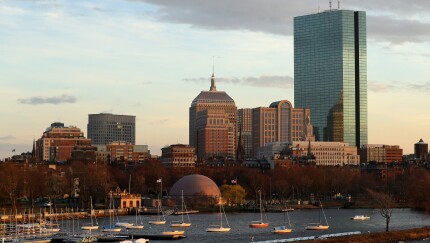 The Charles River Esplanade and the Boston skyline