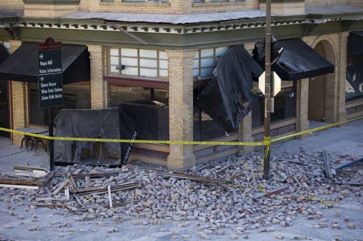 Earthquake Damage in 2014 in Napa, California