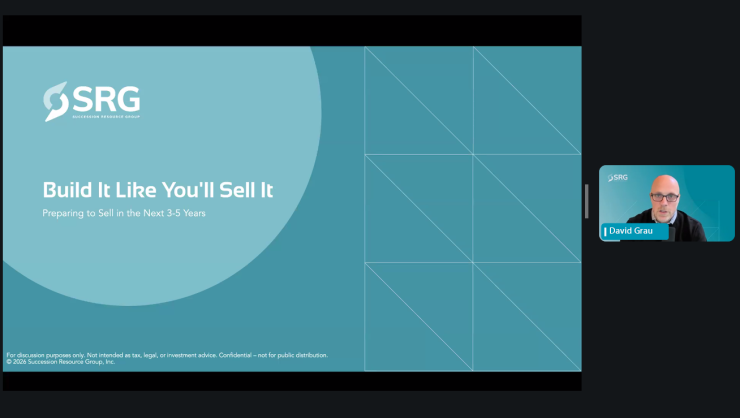 David Grau, the CEO of consulting firm Succession Resource Group, led a webinar last month that answered the question, "How do you prepare to sell your advisory firm in the next three to five years?"
