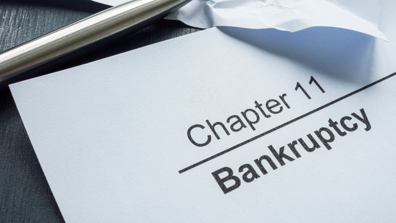 Chapter 11 bankruptcy and crumpled financial statement.