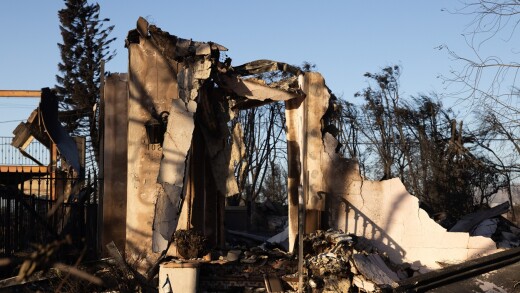 A burned out home after the Palisades fire.
