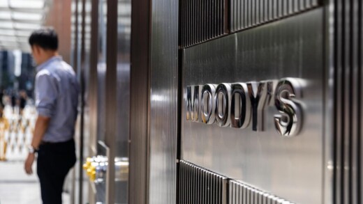 Moody's sign outside of New York headquarters