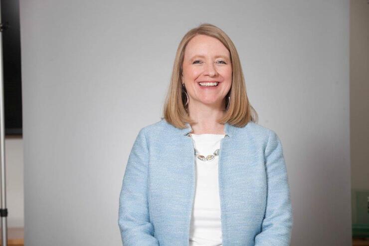 Headshot of Monica Ningen, CEO of U.S. P&C reinsurance at Swiss Re.