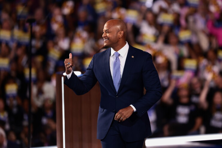 Wes Moore, governor of Maryland, during the Democratic National Convention in Chicago
