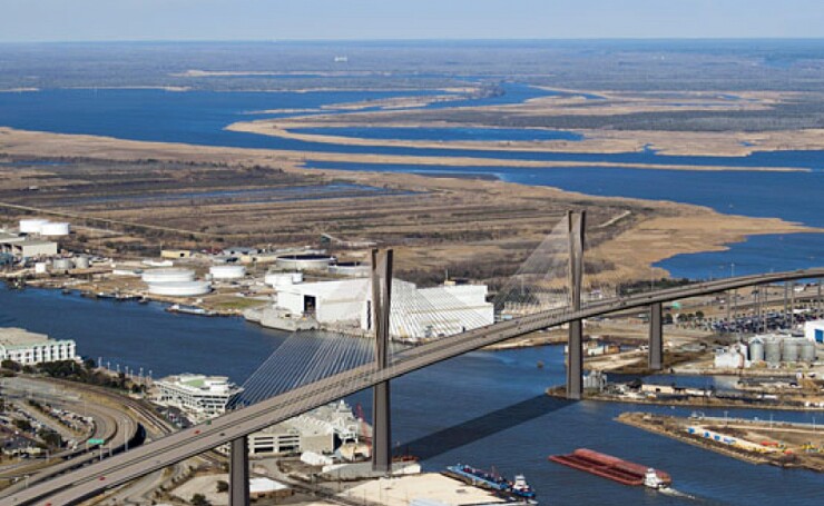 Rendering of Mobile River bridge that was to have been built as part of a public-private partnership that was canceled in 2019.