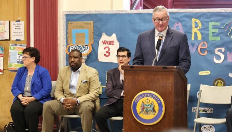 Philadelphia Mayor Jim Kenney, at the Vare Recreation Center, May 17, 2018