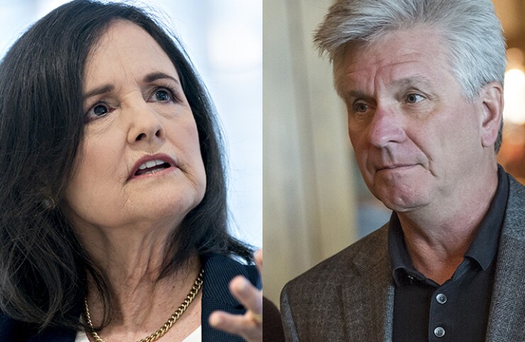 Judy Shelton and Chris Waller