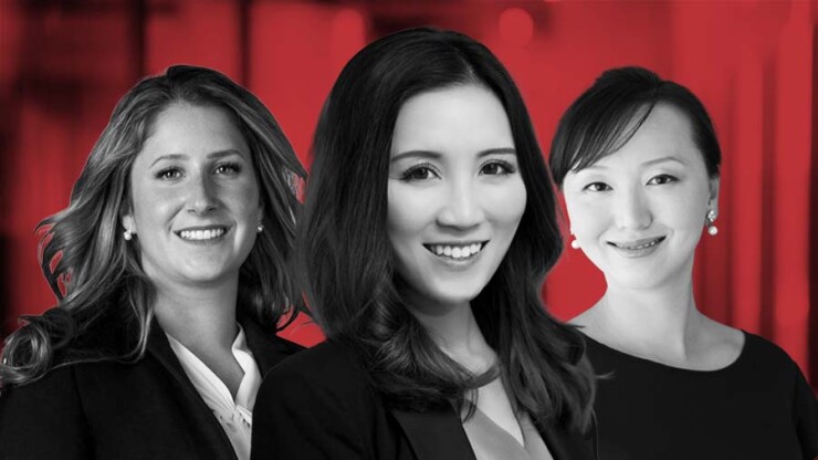 Advisors Krystal Julius, Jenny Tsai and Xi Qiao