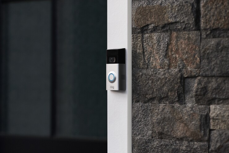 A Ring video doorbell