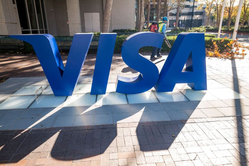 Visa sign at headquarters