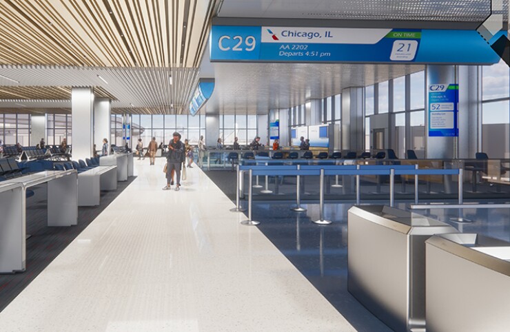 Rendering of a Terminal C pier expansion at Dallas Fort Worth International Airport.
