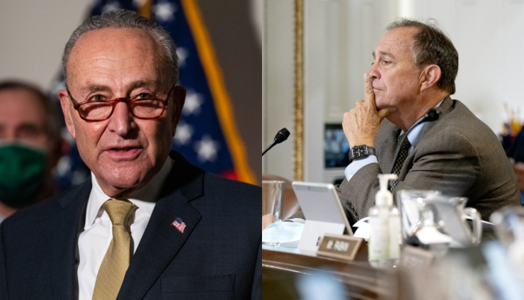 Sen. Chuck Schumer, D-N.Y., (left) and Rep. Ed Perlmutter, D-Colo.