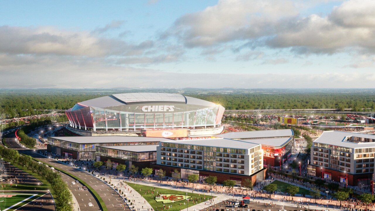 Concept rendering of Kansas City Chiefs stadium in Kansas