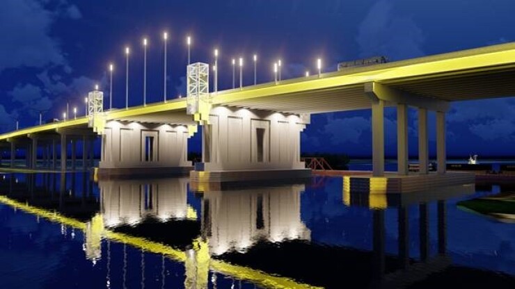A rendering of the proposed Calcasieu River bridge.