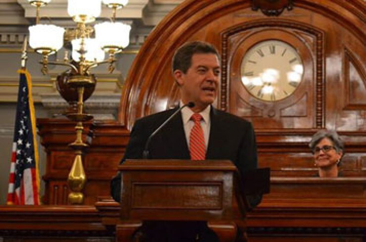 "My proposal does not include a tax increase," Gov. Sam Brownback told Kansas lawmakers.