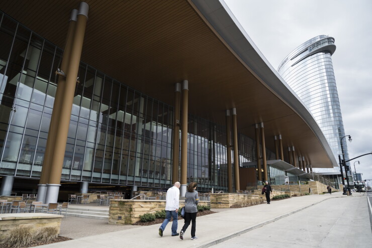 People walking in front of Music City Center, Nashville in 2019