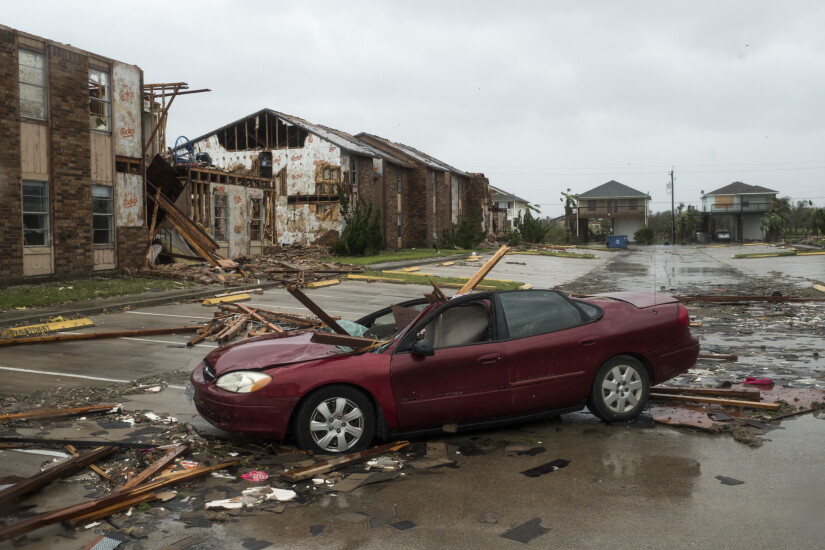 Car smashed in wake of Hurricane Harvey