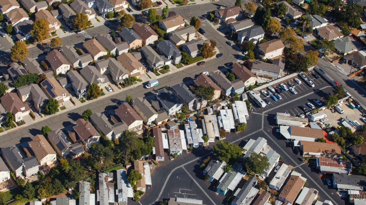 Aerial Views Of Silicon Valley Housing And Tech Campuses
