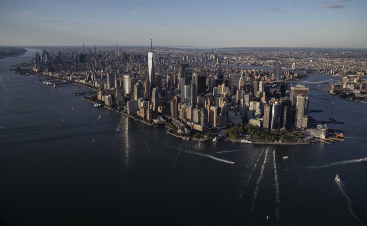Aerial view of lower Manhattan