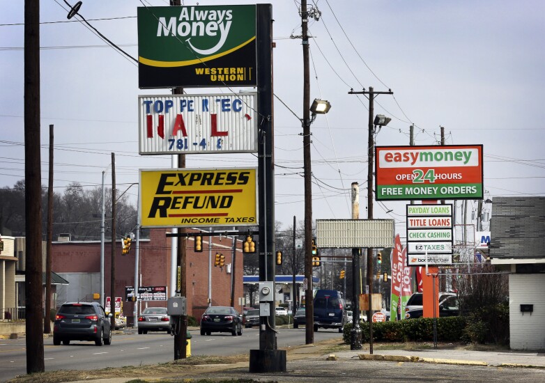 Payday lender signage