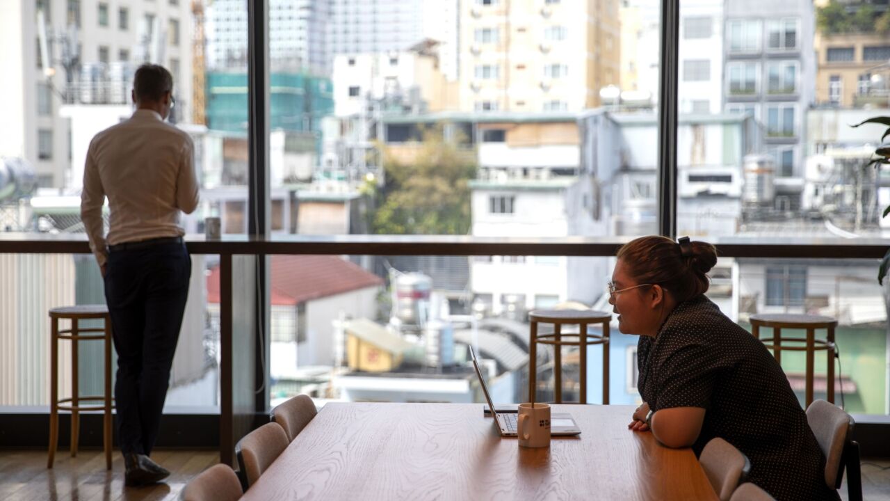 A person uses a laptop computer at Sentry, a co-working space, in Ho Chi Minh City, Vietnam, on Thursday, Aug. 11, 2022. Industry insiders say Ho Chi Minh City has the makings of the next Silicon Valley-lite: a heavy math and science educational system, a decades-old software outsourcing industry that’s created an abundance of inexpensive and talented engineers and the benefits of Vietnam’s economic expansion, which last year was one of the fastest across Asia. Photographer: Maika Elan/Bloomberg