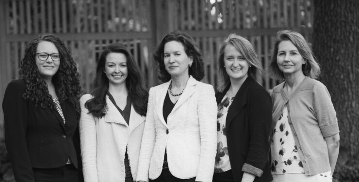 The Bowersock Capital Partners team: Amy Clark, Kaylin Dillon, Emily Bowersock Hill, Kristine Flynn, and Kathy Olds