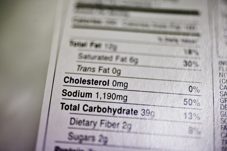 Nutrition label