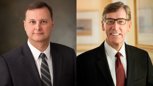 Paul Burdiss, new president of Zions; A. Scott Anderson, outgoing president of Zions